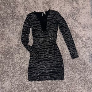 Sparkly Zebra Long Sleeve Dress